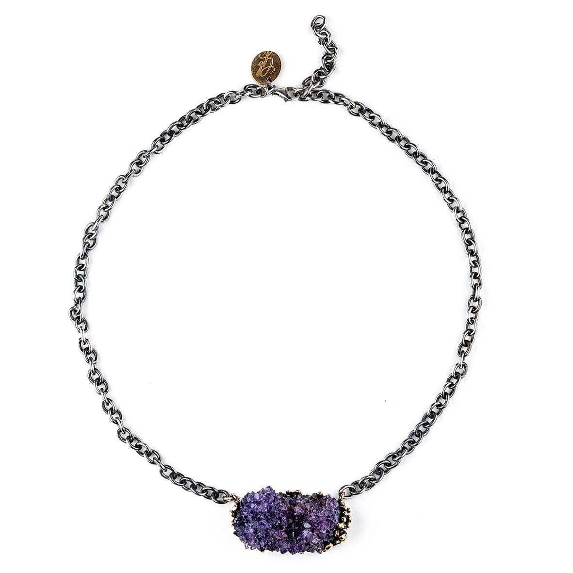 Druzy Amethyst statement necklace