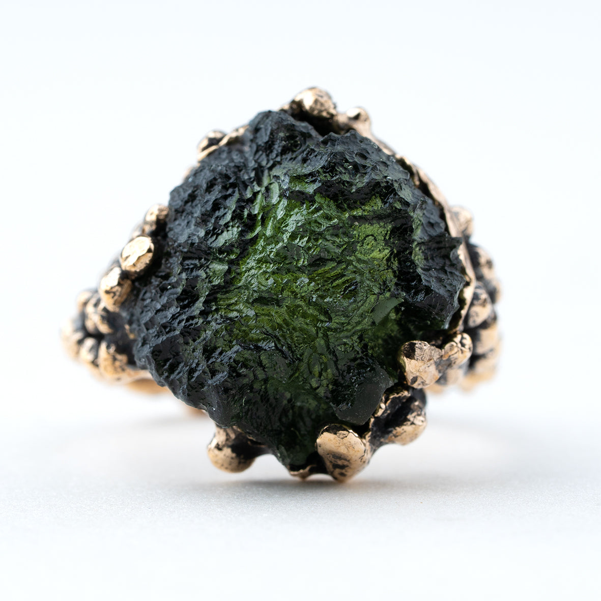 Moldavite ring unique piece