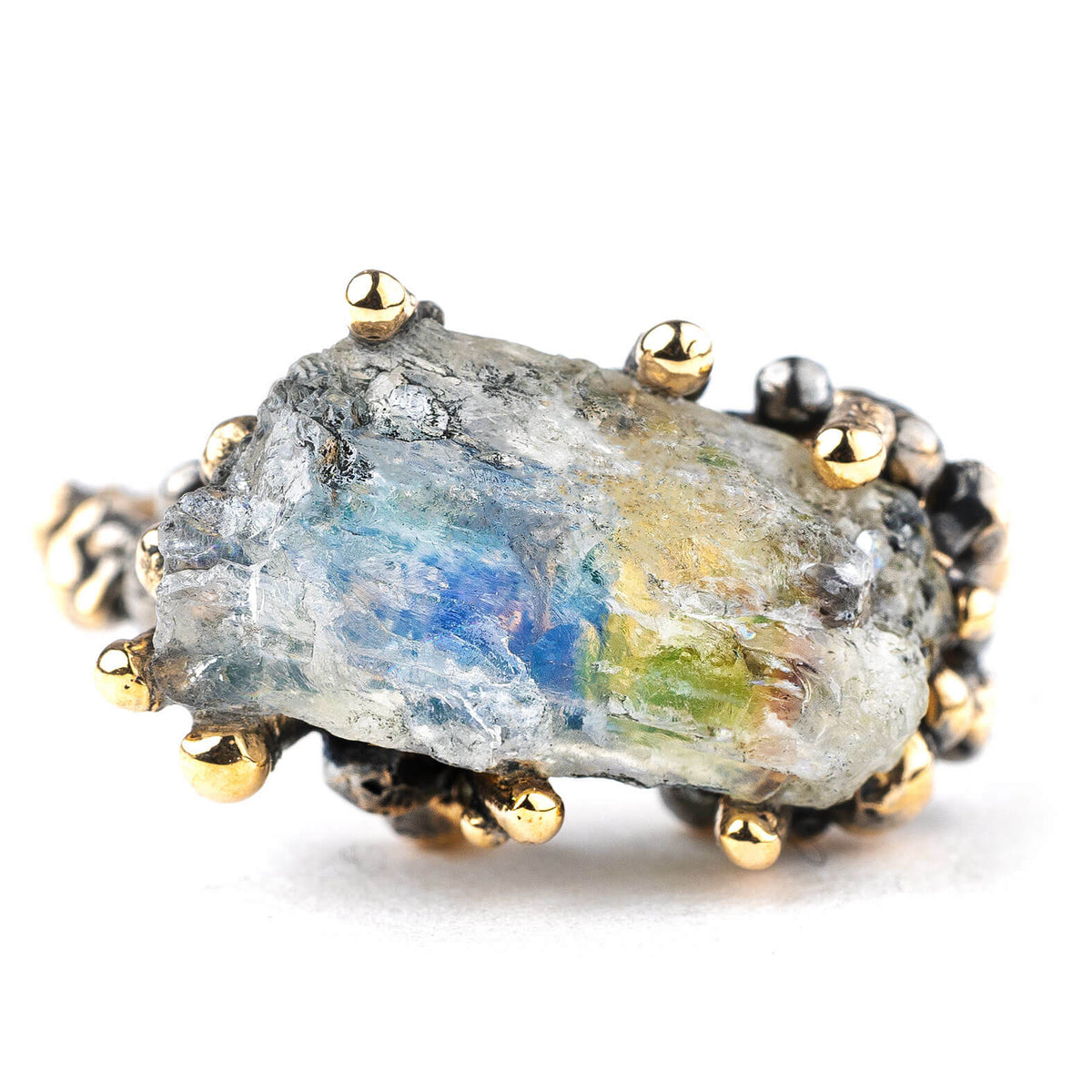 Rainbow Moonstone (White Labradorite) Band Ring - Made to Order -