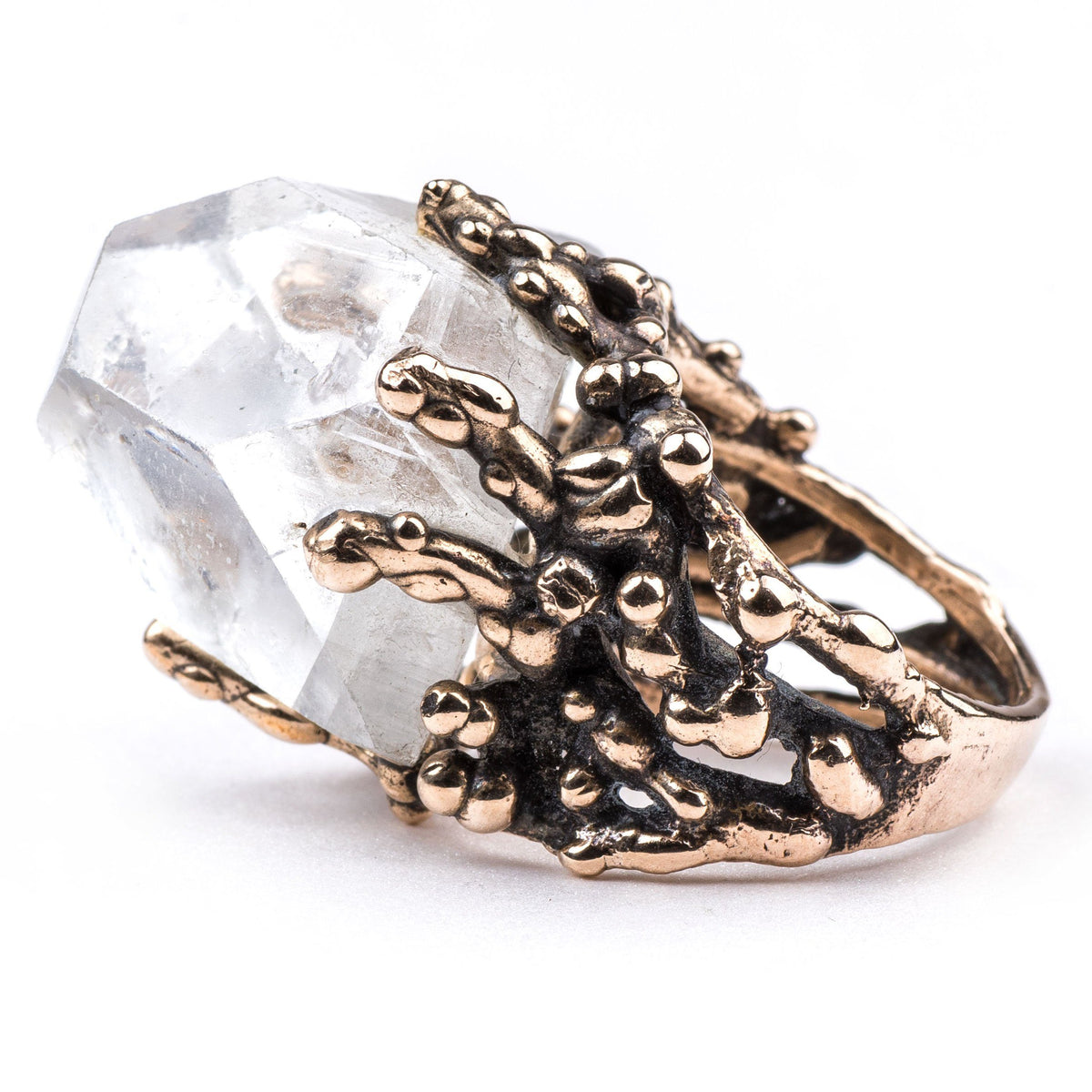 Apophyllite Quartz Statement Ring