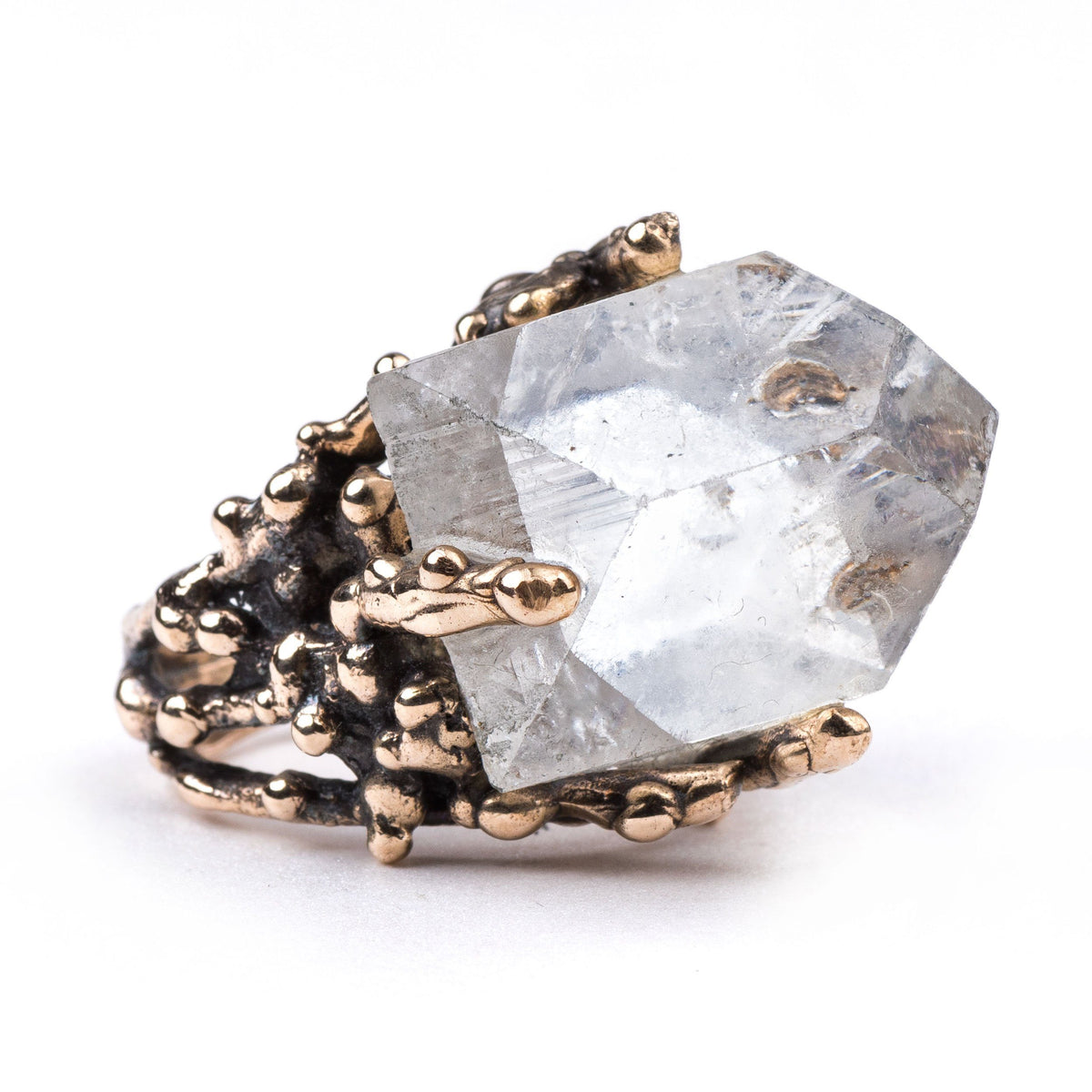 Clear Quartz Statement Ring - Unique Piece - Giardinoblu Jewellery Milan