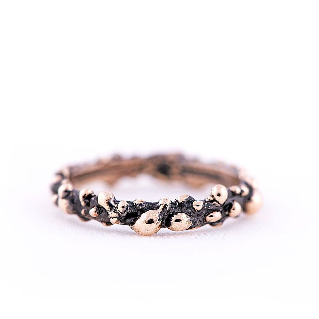 Vintage Bronze Stackable Band Ring - Giardinoblu Jewellery Milan