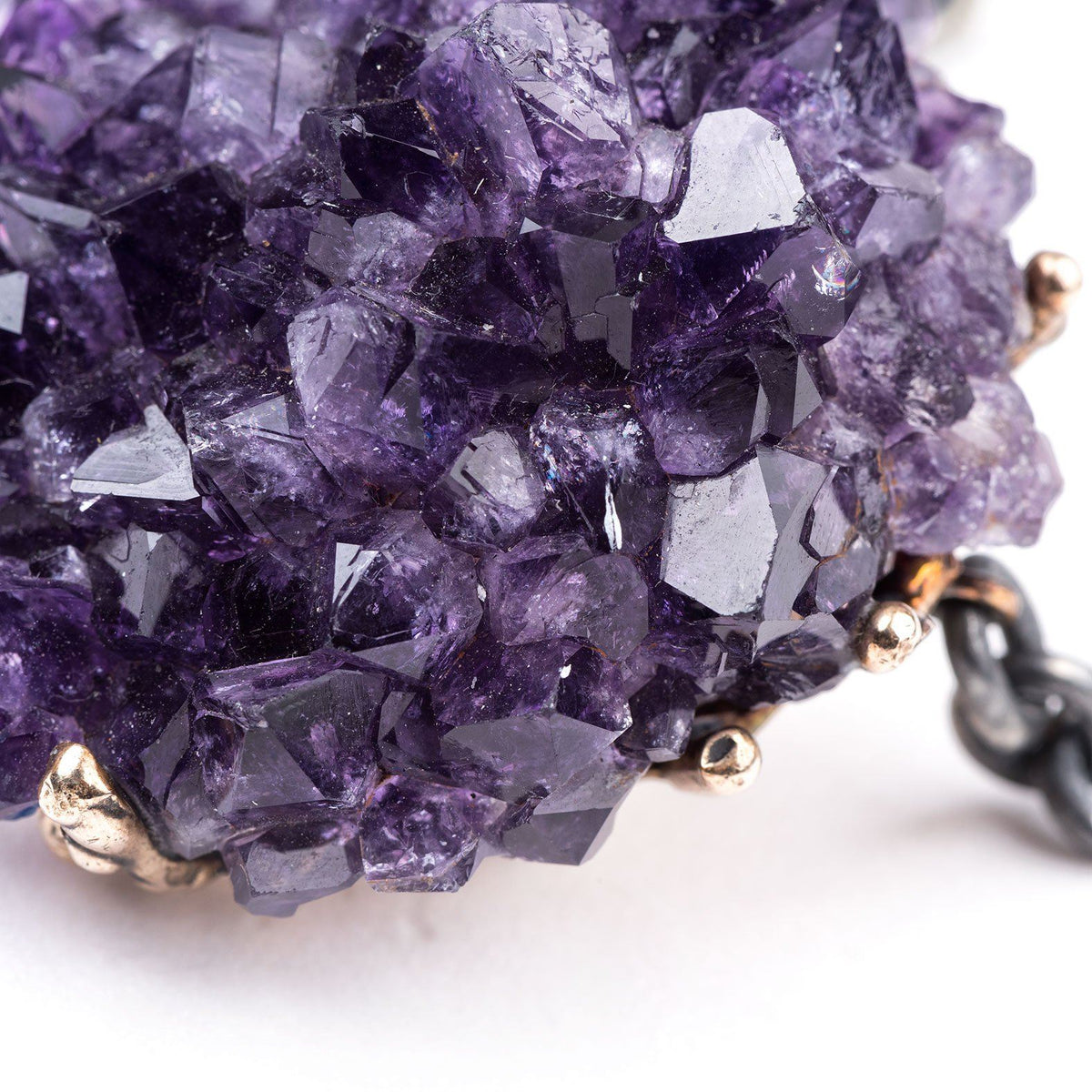 Druzy Necklace with Top Quality Amethyst - Unique Piece - Giardinoblu Jewellery Milan