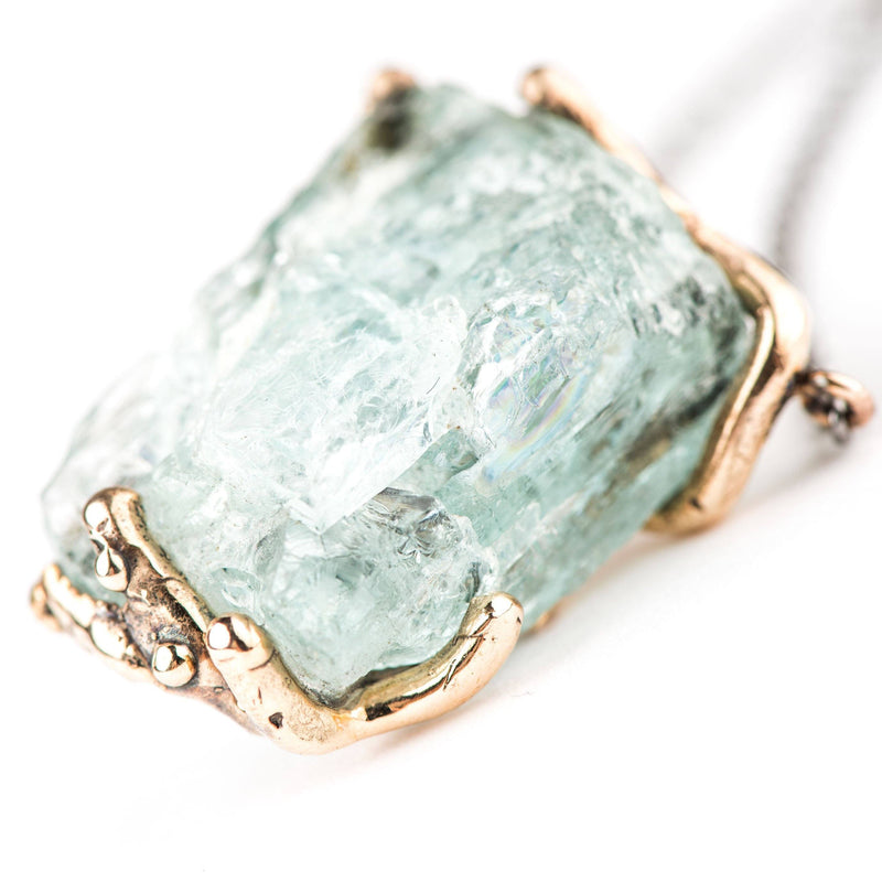 Rough Aquamarine Necklace - One of a Kind - Giardinoblu Jewellery Milan