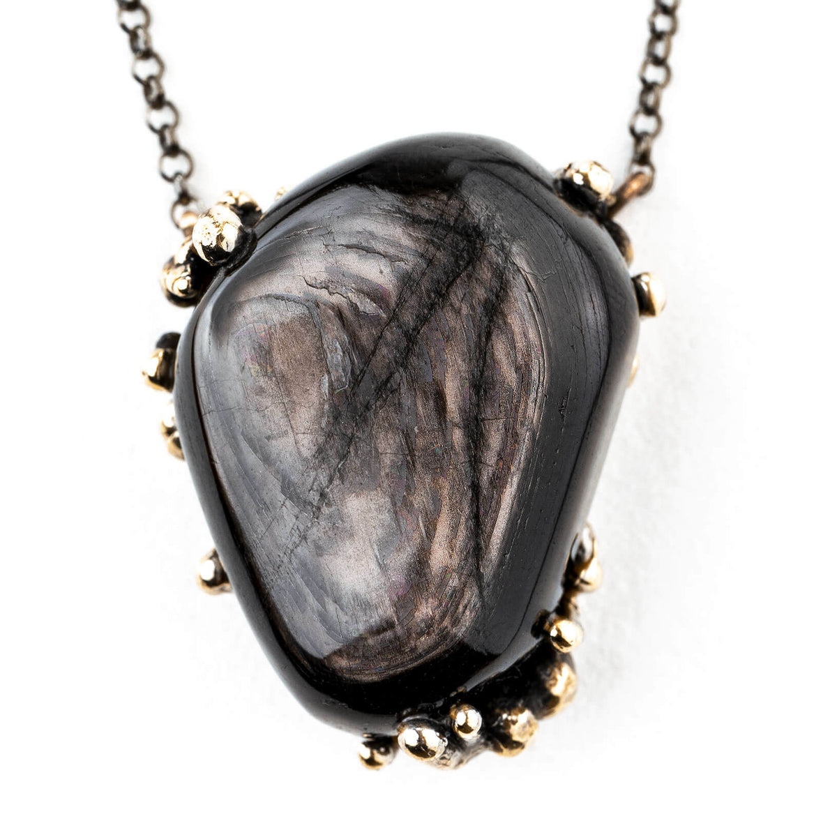 Silver Obsidian Necklace - One of a Kind