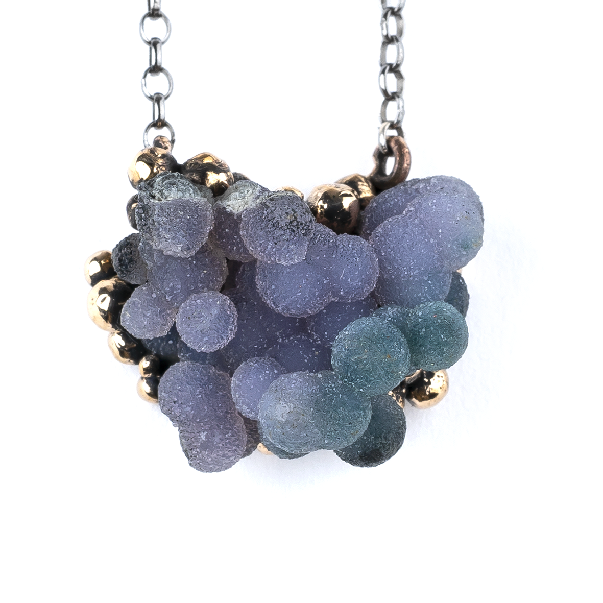 Grape Agate (Purple Chalcedony) Necklace - Unique Piece