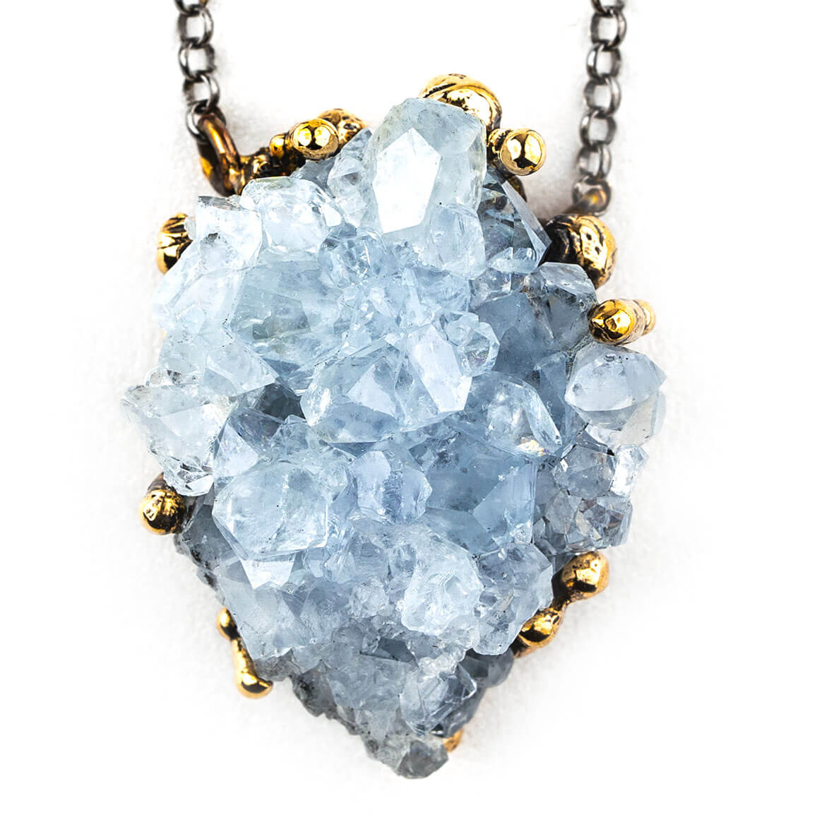 Celestine Druze Necklace - Unique Piece