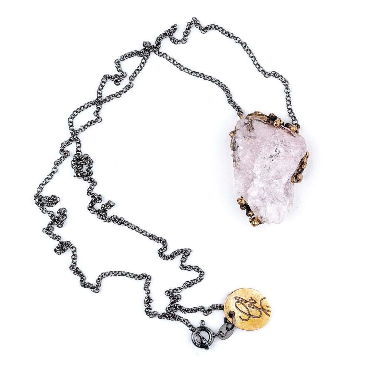 Morganite Necklace - Crystal healing jewelry by giardinoblu