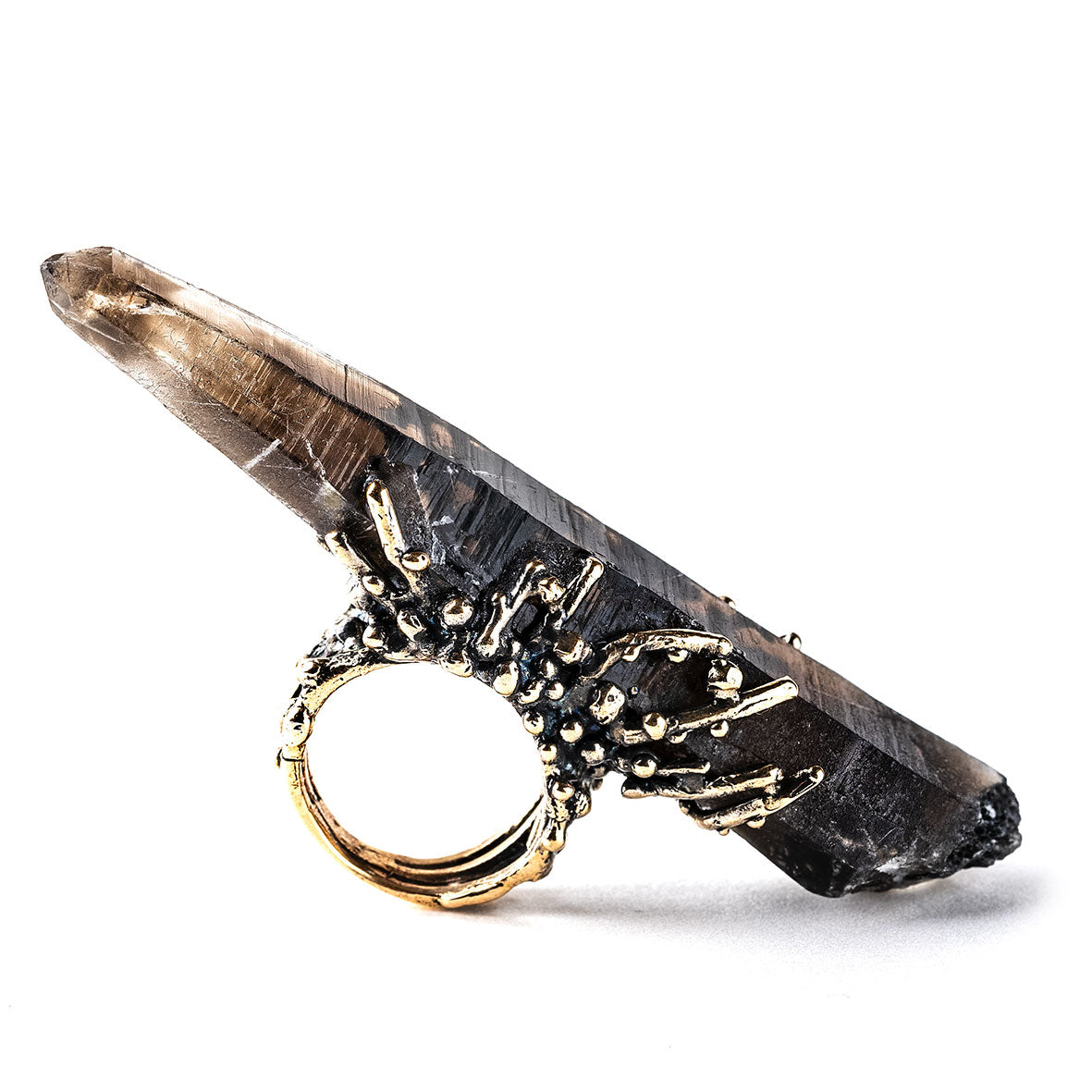 Ultra Bold Smoky Quartz Ring - Unique Piece Statement