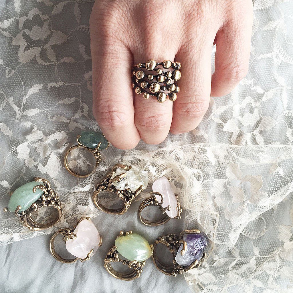 Big Bubbles Antique Bronze Ring - Giardinoblu Jewellery Milan