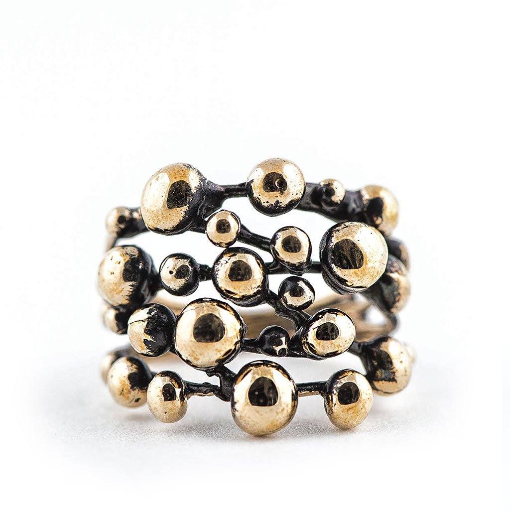 Big Bubbles Antique Bronze Ring - Giardinoblu Jewellery Milan