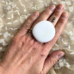 White Jade Statement Ring - Made to Order