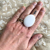 White Jade Statement Ring - Made to Order