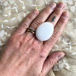 White Jade Statement Ring - Made to Order