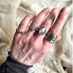 Herkimer Diamond Band Ring - Unique Piece -