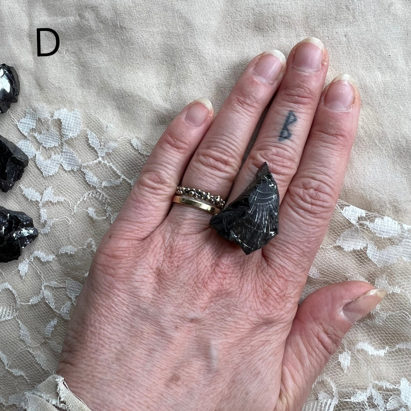 Silver Shungite (Elite Shungite) Statement Ring - One of a Kind