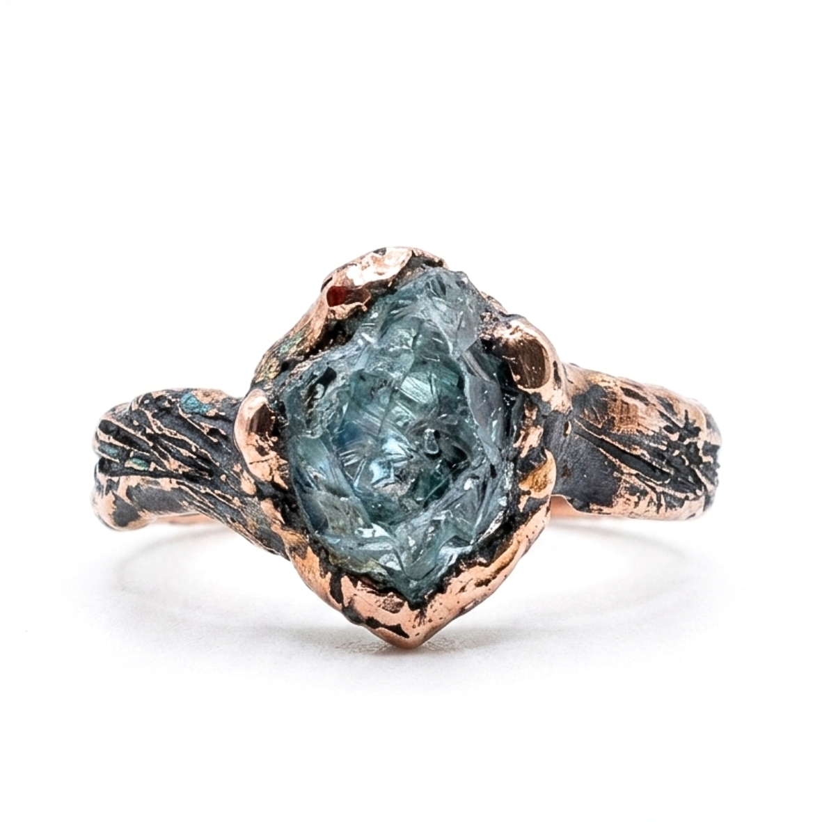 Raw Aquamarine Band Ring - Made on Order -