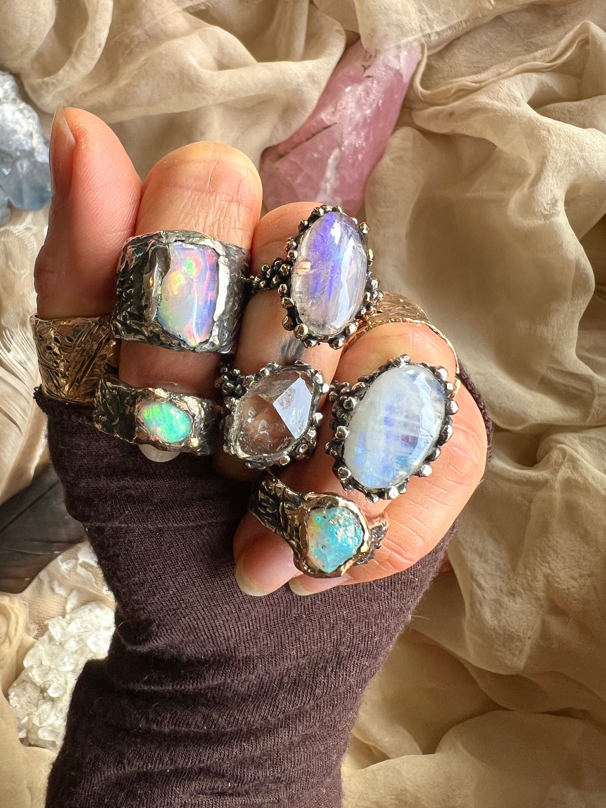 custom crystal rings for healing