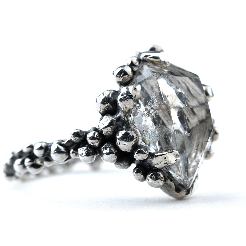 Herkimer Diamond Band Ring - Unique Piece -