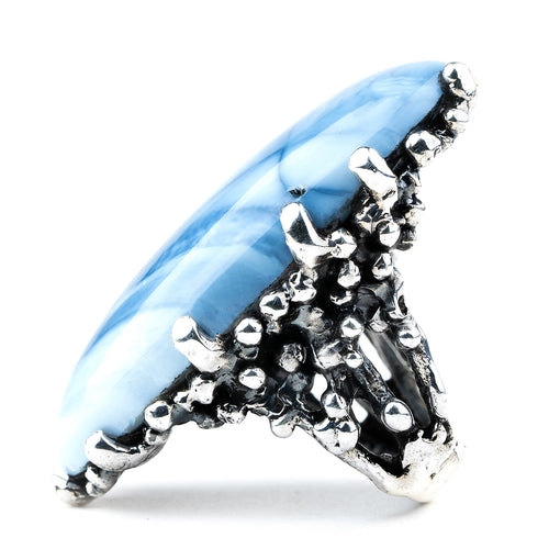 Blue Opal Statement Ring - Unique Piece -