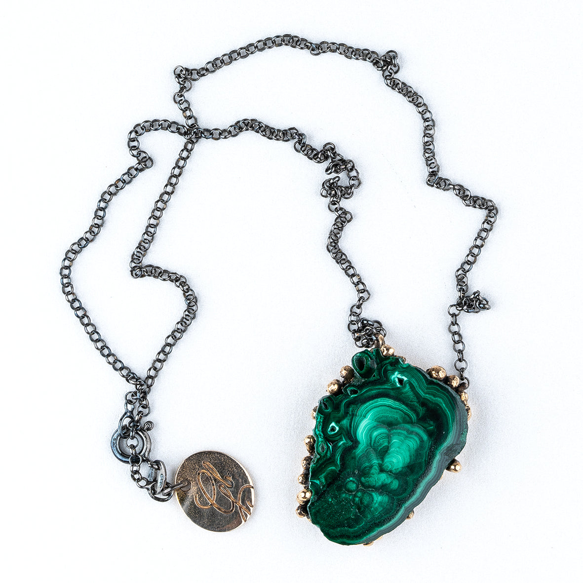 Malachite Necklace - One of a Kind | Giardinoblu Jewelry