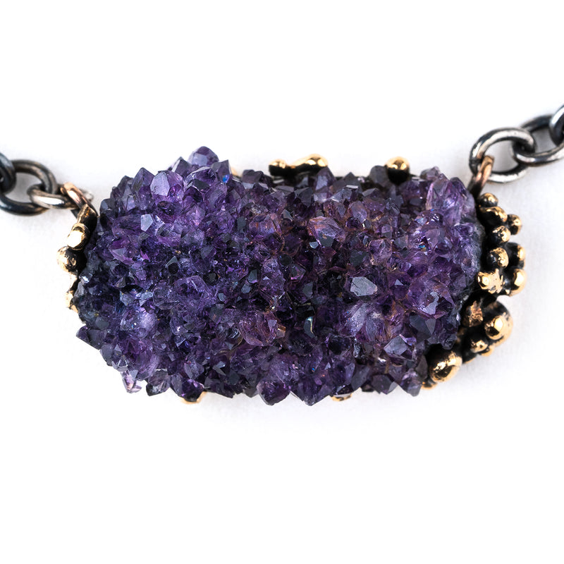 Druzy Amethyst statement necklace