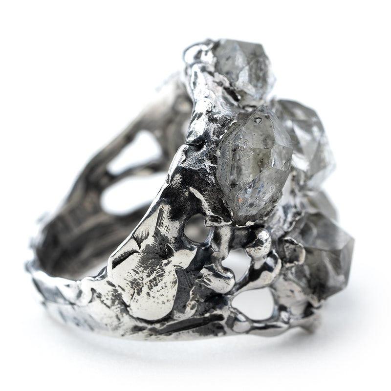 Artemis Herkimer Diamond Ring - Unique Piece -