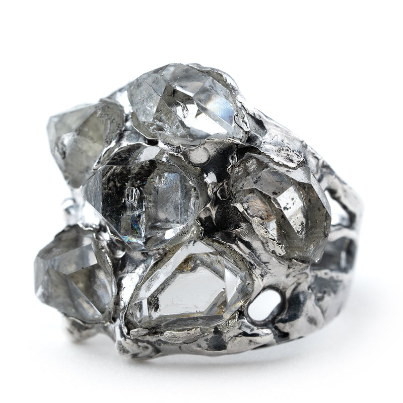 Artemis Herkimer Diamond Ring - Unique Piece -