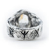 Herkimer diamond ring with engraved runes 
