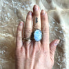 Rainbow Moonstone Ring (White Labradorite) - One of a Kind -