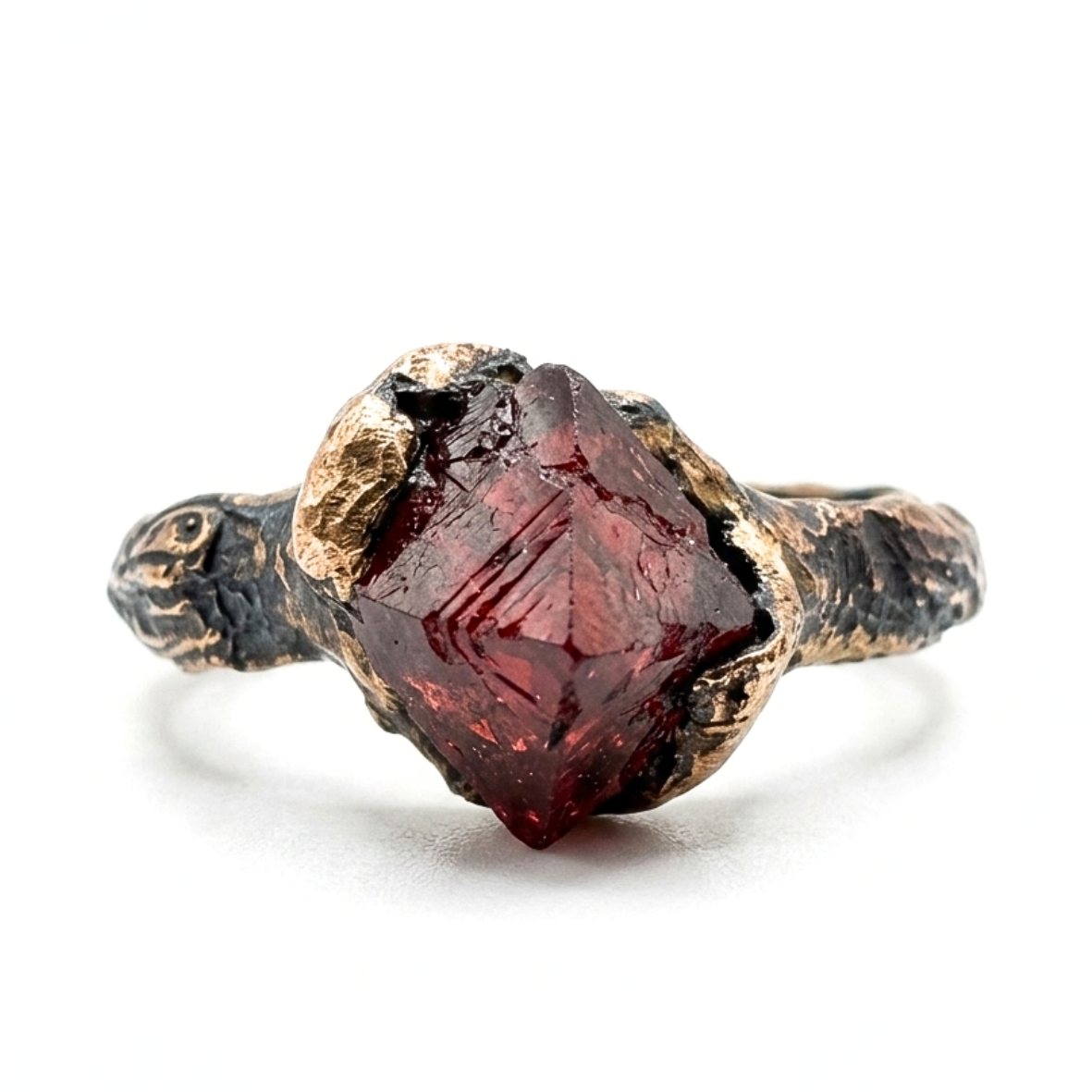 Raw Spinel Band Ring - Made on Order -