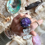 Amethyst Statement Druzy Ring - Unique Piece -