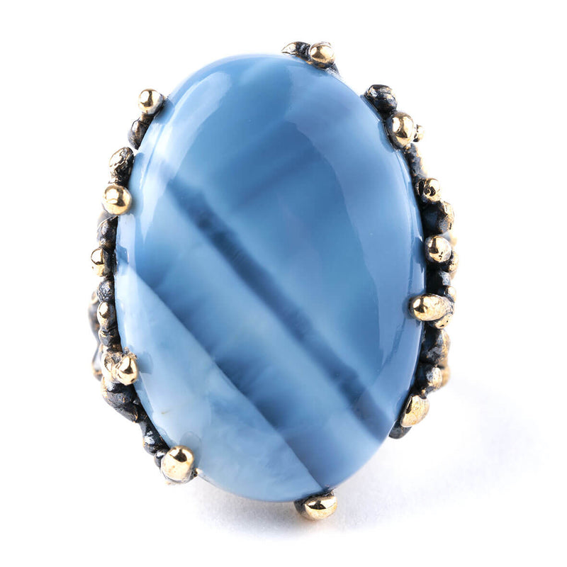 Blue Opal Statement Ring - Unique Piece