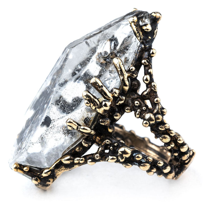 Clear Quartz Statement Ring - Unique Piece