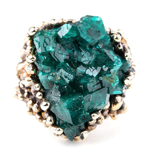 Dioptase Statement Ring - Unique Piece