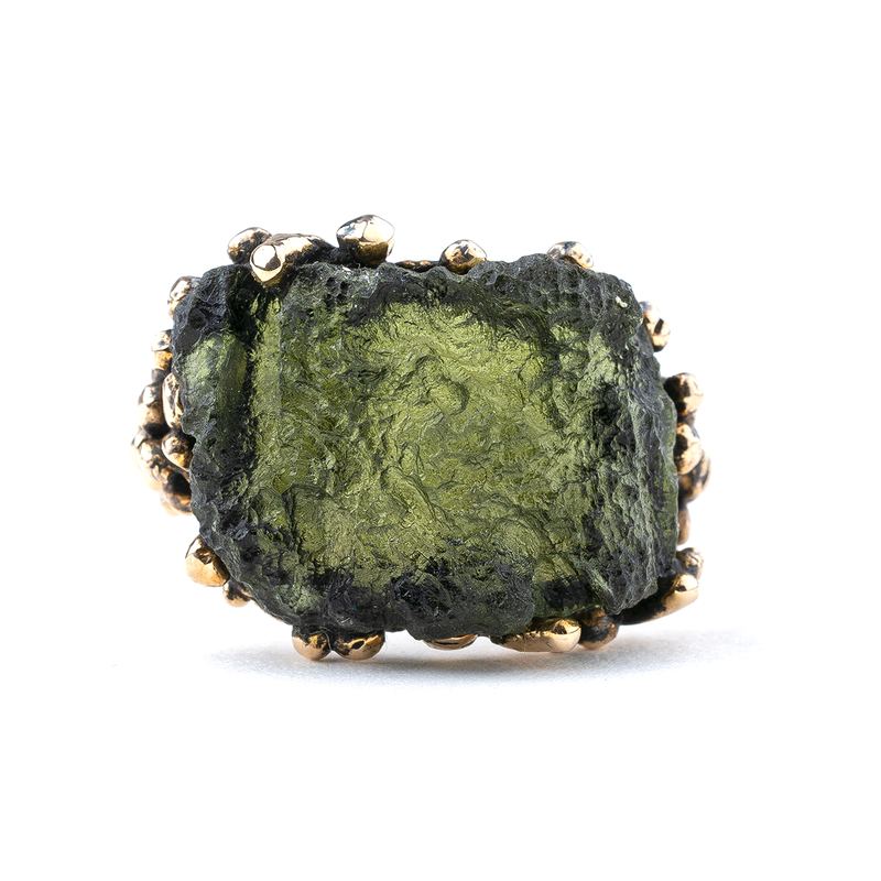 Moldavite Ring - Unique Piece