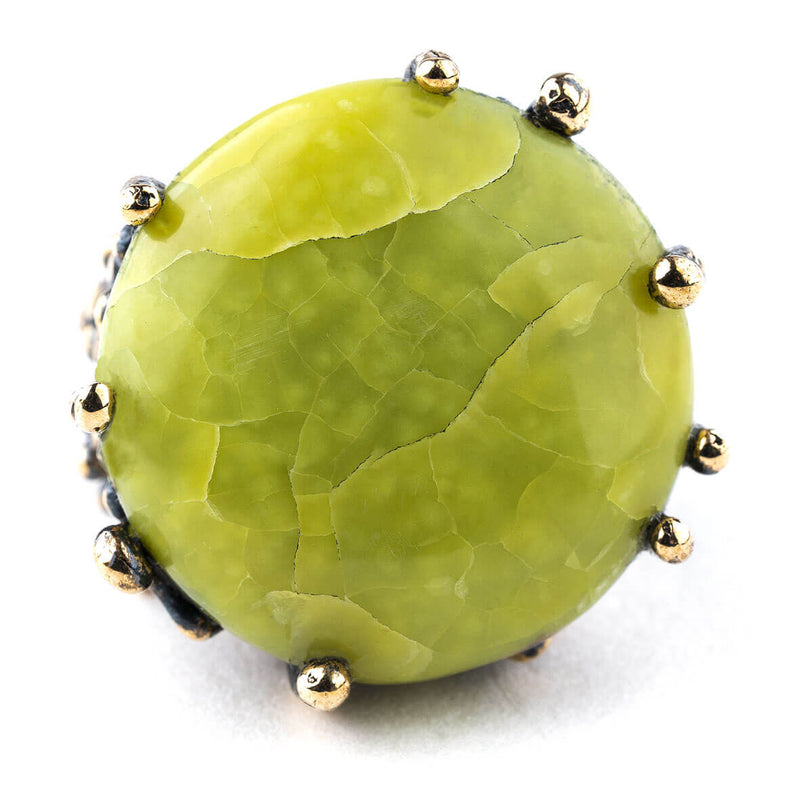 Green Opal (Pistachio) Statement Ring - Unique piece
