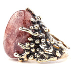 Raspberry Quartz Ring - One of a Kind -