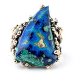 Azurite Malachite Chrysocolla Statement Ring - Unique Piece