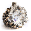 Herkimer Diamond Statement Ring - Unique Piece - Giardinoblu Jewellery Milan
