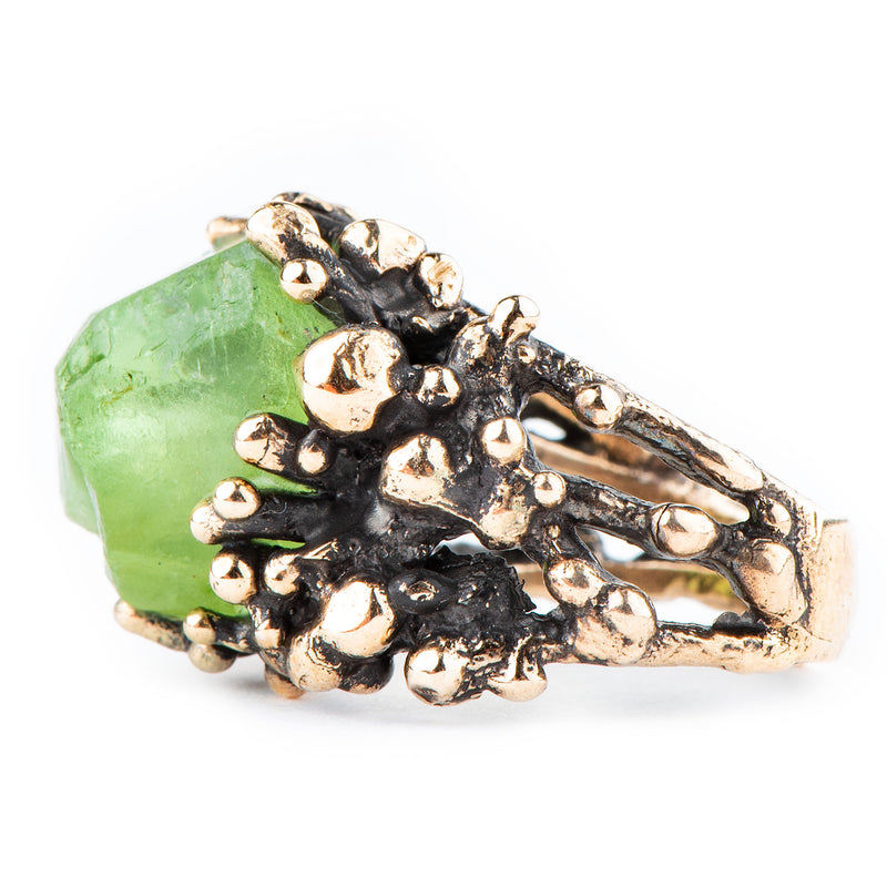 Peridot Statement Ring - Unique Piece - Giardinoblu Jewellery Milan