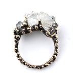 Apophyllite Quartz Band Ring - Unique Piece
