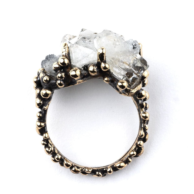 Apophyllite Quartz Band Ring - Unique Piece