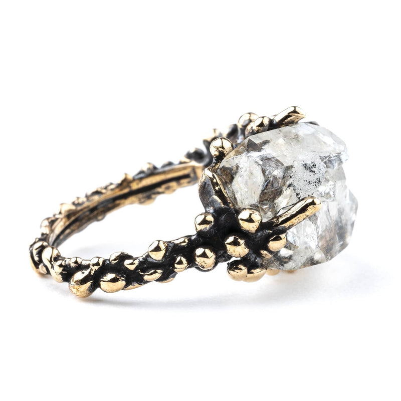 Apophyllite Quartz Band Ring - Unique Piece