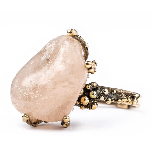 Peach Morganite Ring - peach, one of a kind ring by Giardinoblu Healing Jewelry