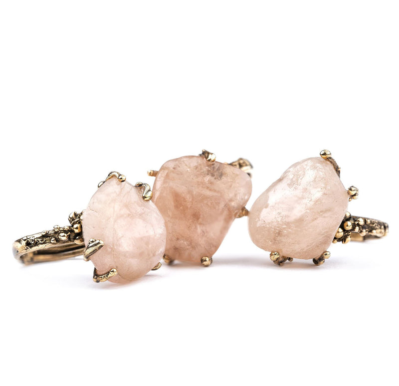 Morganite Ring - peach, one of a kind ring by Giardinoblu Healing Jewelry