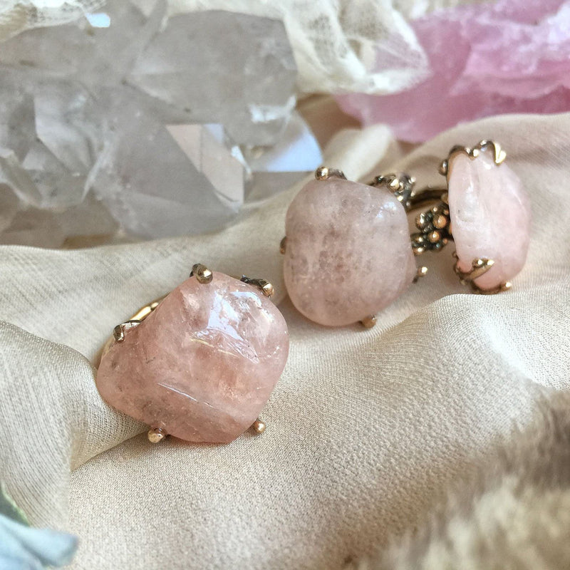 Peach Morganite Ring by Giardinoblu Healing Jewelry