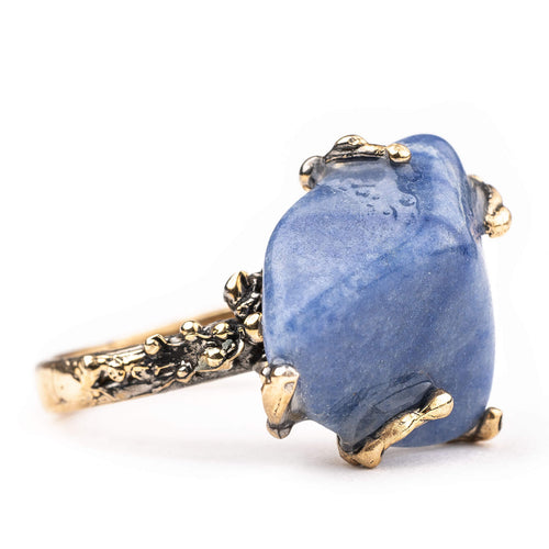 Blue Quartz (aka Dumortierite) Ring - Gemstone healing Jewelry by Giardinoblu