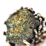 Rainbow Pyrite Ring - Unique Gemstone healing jewelry by Giardinoblu