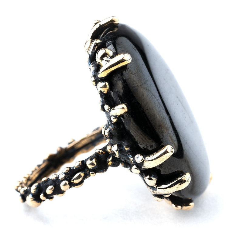 Statement Ring with Jet Stone - Made to Order